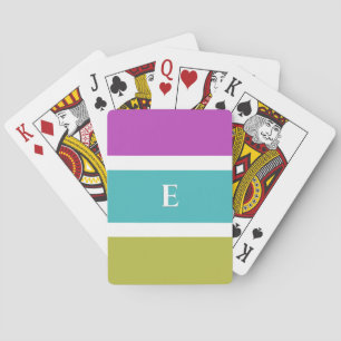 Jeu De Cartes Bloc de couleur moderne simple Monogramme par band