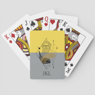 Jeu De Cartes Bloc de couleur monogramme Dieu olympique Hipster