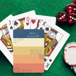 Jeu De Cartes Blocage de couleur Bleu Orange Abstrait Doodle<br><div class="desc">Cartes de jeu personnalisées avec motif rayé en bloc de couleur et formes de doodle abstraites faites de motifs en ligne pointillés. Vous pouvez ajouter votre nom dans un script de style manuscrit décontracté - ou laisser la case modèle vide si ce n'est pas nécessaire. Le design a une palette...</div>