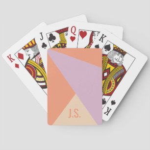 Jeu De Cartes Blocs de couleur géométriques pêche orange et lava