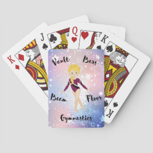 Jeu De Cartes Blonde étoilée, Yeux verts, Léotard bordeaux