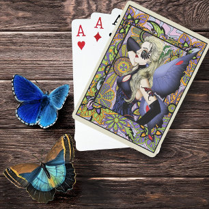 Jeu De Cartes Blonde Fairy Floral Purple