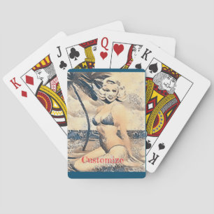 Jeu De Cartes Blonde Kneeling Modèle de bikini Thunder_Cove