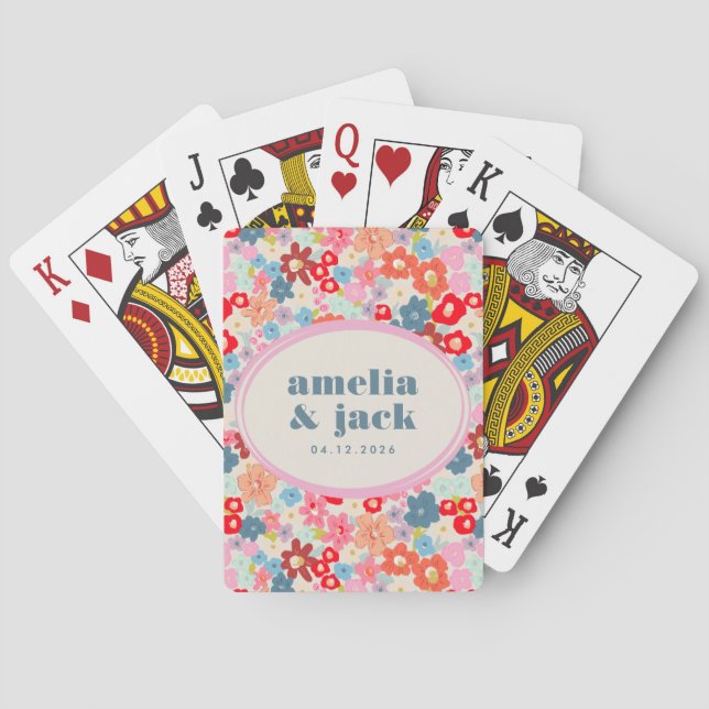 Jeu De Cartes Blooming Joy Bright Floral Maximalist Wedding (dos)