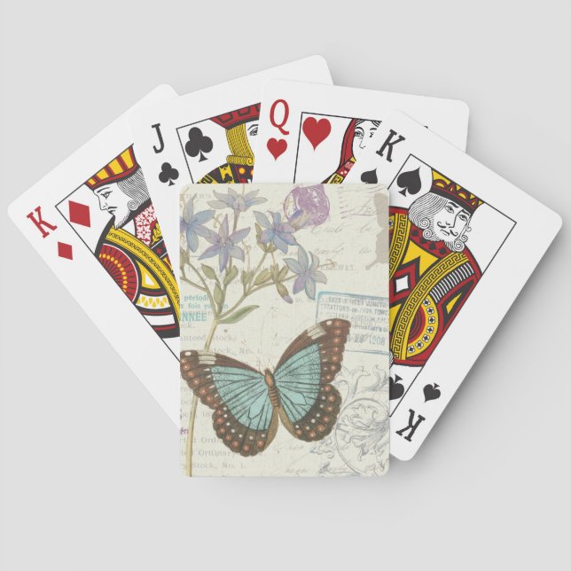 Jeu De Cartes Blue and Brown Butterfly (dos)