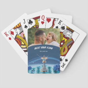 Jeu De Cartes Blue Diamond Metallic Roi Échecs Fête des Pères