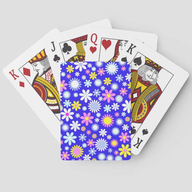 Jeu De Cartes Blue Flower Power (dos)