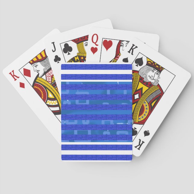 Jeu De Cartes Blue Geometric Stripes Classic Playing Cards (dos)
