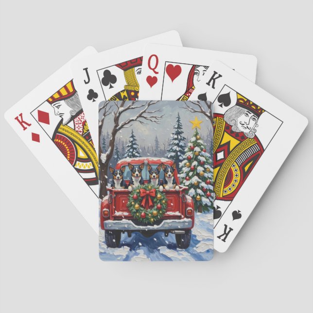 Jeu De Cartes Blue Heeler Christmas Red Truck Holiday (dos)