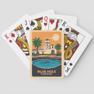 Jeu De Cartes Blue Hole New Mexico Travel Art Vintage