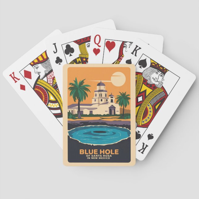 Jeu De Cartes Blue Hole New Mexico Travel Art Vintage (dos)
