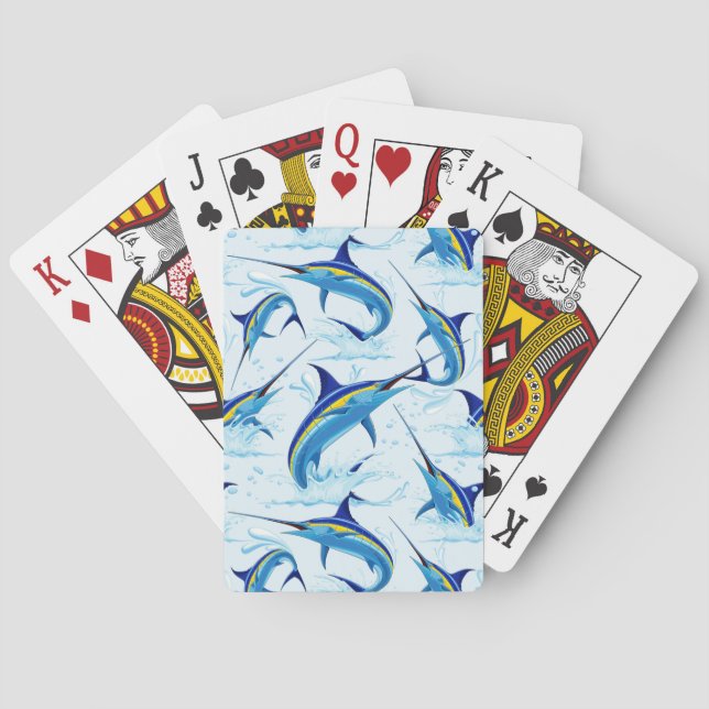 Jeu De Cartes Blue Marlin Jumping out of Ocean (dos)