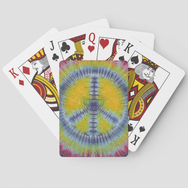 Jeu De Cartes Blue peace Sign Tie Dye Bicycle Playing Cards (dos)