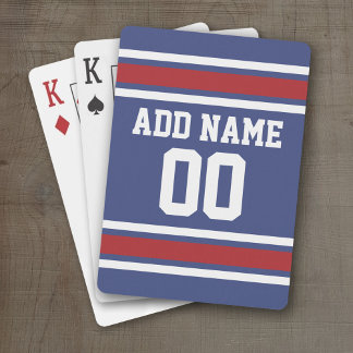 Jeu De Cartes Blue Red Football Jersey Nom personnalisé Numéro