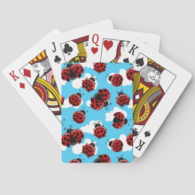 Jeu De Cartes Blue Sky White Clouds Red Ladybug Beetle (dos)