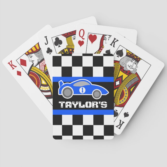 Jeu De Cartes Blue sports auto nom de voiture âge jouer cartes (dos)