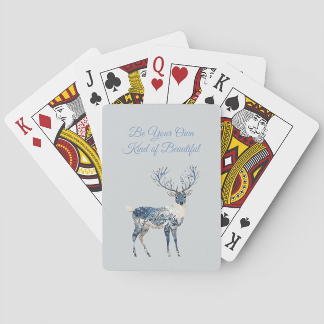 Jeu De Cartes Blue White Chic Deer (dos)