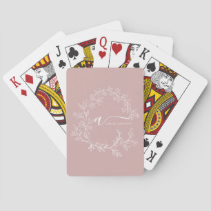 Jeu De Cartes Blush Dusty Rose Écriture Moderne Féminin Monogram