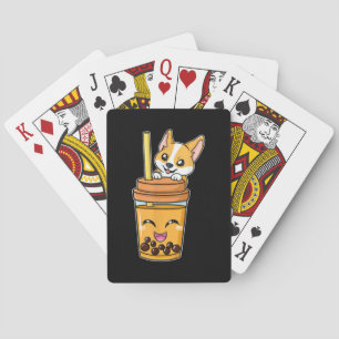 Jeu De Cartes Boba Tapioca Perles Bubble Lait Thé Boire Corgi