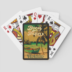 Jeu De Cartes Boca Raton Florida Palm Tree Beach Vintage FL