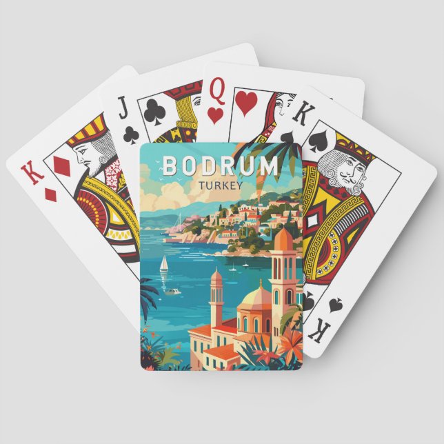 Jeu De Cartes Bodrum Turquie Travel Art Vintage (dos)