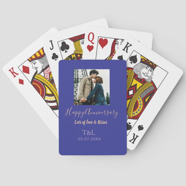 Jeu De Cartes Boho moderne heureux anniversaire ajouter nom bleu (dos)