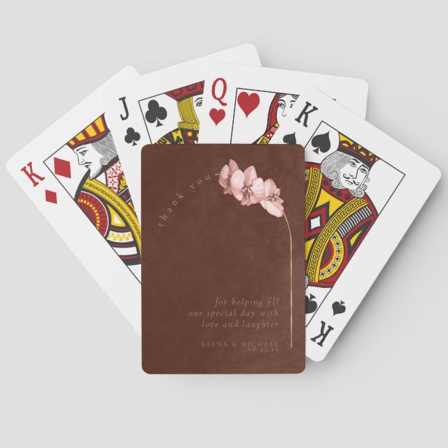 Jeu De Cartes Boho Orchidée Arche Mariage Merci ID959 (dos)