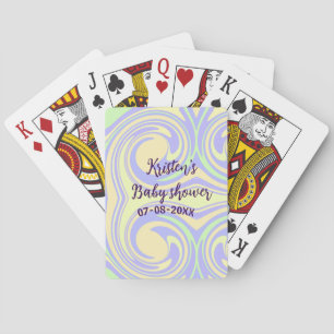 Jeu De Cartes Boho violet vert baby shower marbre rustique moder