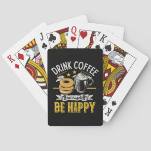 Jeu De Cartes Boire du café manger des bagels être heureux