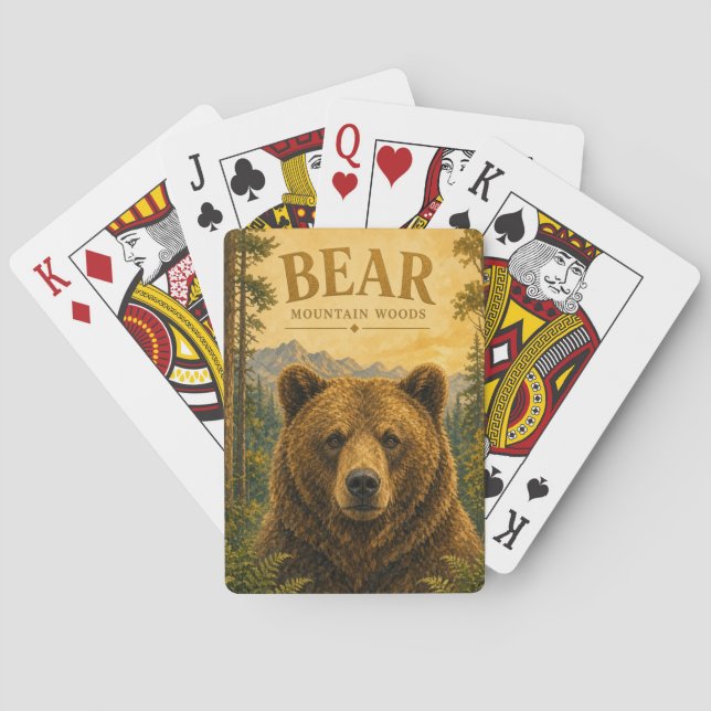 Jeu De Cartes Bois de Bear Mountain Faune (dos)