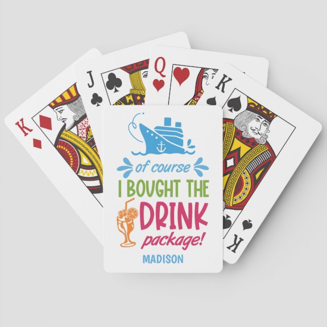 Jeu De Cartes Boissons de croisière de nom personnalisé (dos)