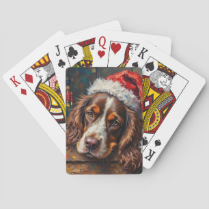 Jeu De Cartes Boîte à jouets de Noël vintage pour chien Cocker S