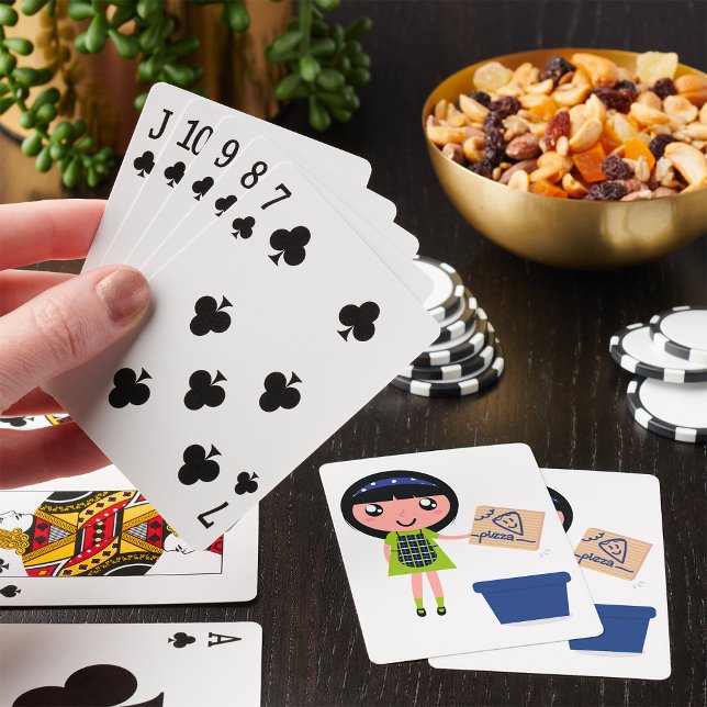 Jeu De Cartes Boîte à pizza Recycling Girl Amusante Éco-Friendly (Créateur téléchargé)