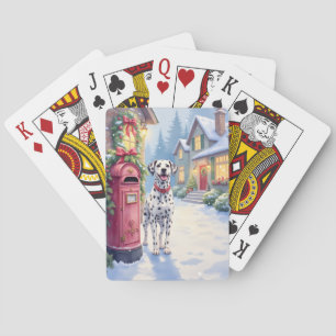 Jeu De Cartes Boîte aux lettres festive dalmate Noël Art