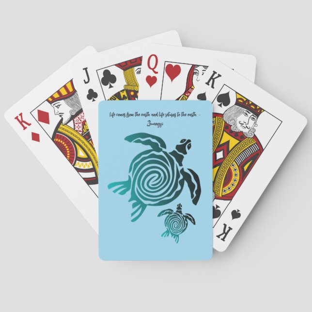 Jeu De Cartes Boîtier de tortue de mer Imprimer... Lecture de ca (dos)