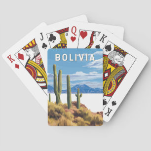Jeu De Cartes Bolivie Illustration Travel Art Vintage