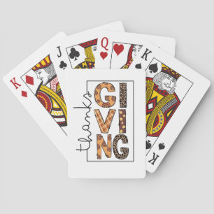 Jeu De Cartes Bon thanksgiving Empreinte de léopard Rainbow Turq