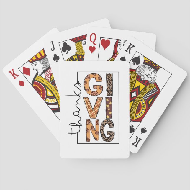 Jeu De Cartes Bon thanksgiving Empreinte de léopard Rainbow Turq (dos)