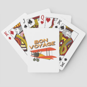 Jeu De Cartes Bon Voyage Biplane Avion Vintage