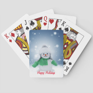Jeu De Cartes Bonhomme de neige avec une écharpe verte