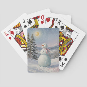 Jeu De Cartes Bonhomme de neige dans la lueur alpine
