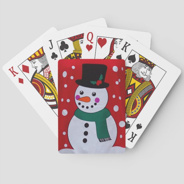 Jeu De Cartes Bonhomme de neige de Noël (dos)