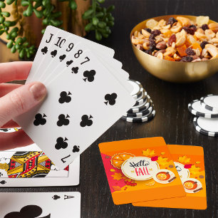 Jeu De Cartes Bonjour automne Feuilles d'automne et Citrouille t