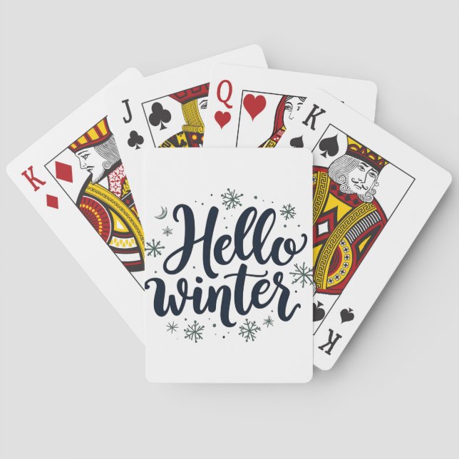 Jeu De Cartes Bonjour hiver Noël Flambeau de neige saison hiver (dos)