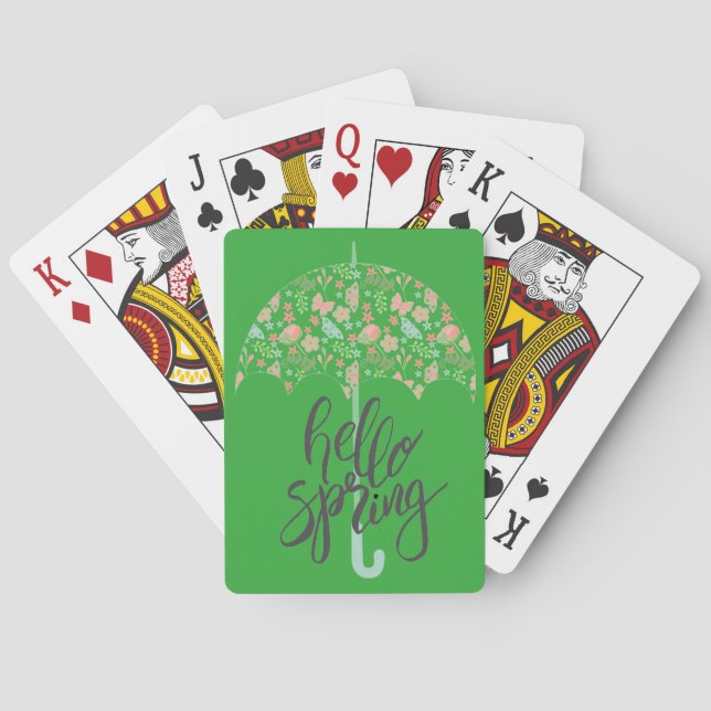 Jeu De Cartes Bonjour parapluie de printemps (dos)