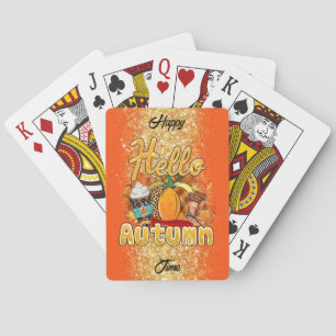 Jeu De Cartes Bonjour Personnaliser d'automne Texte et couleur