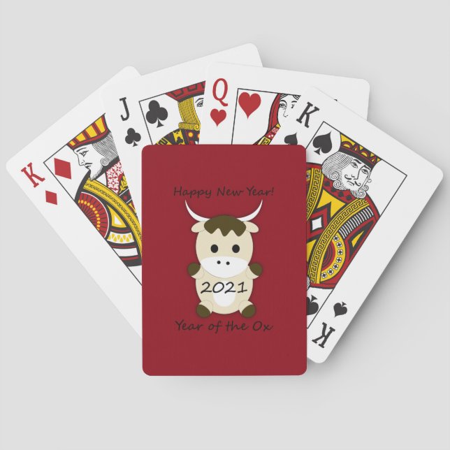 Jeu De Cartes Bonne année 2021 Année du boeuf (dos)