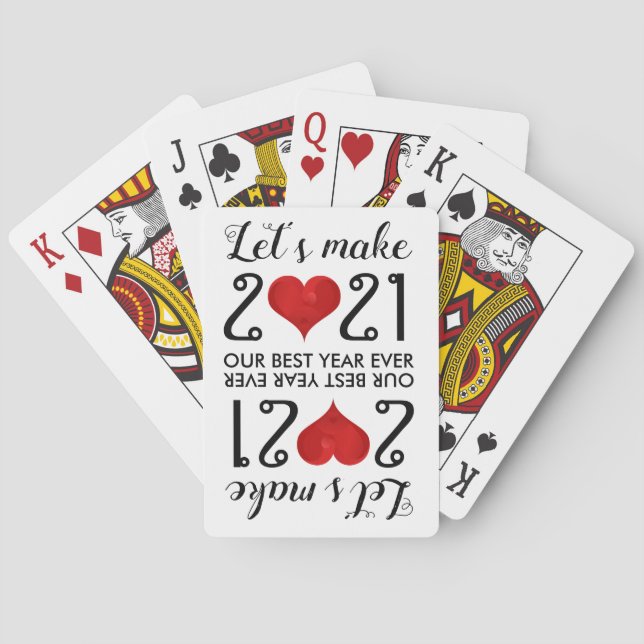 Jeu De Cartes Bonne année 2021 Citation Motivationnelle Coeur (dos)