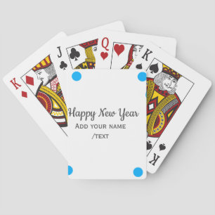 Jeu De Cartes Bonne année avec des pois bleus heureux ajoutez un