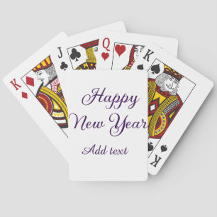 Jeu De Cartes Bonne année calligraphie violet simple minimaliste